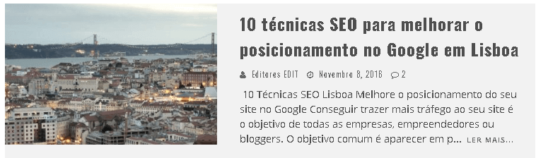 10 técnicas SEO para melhorar o posicionamento no Google em Lisboa